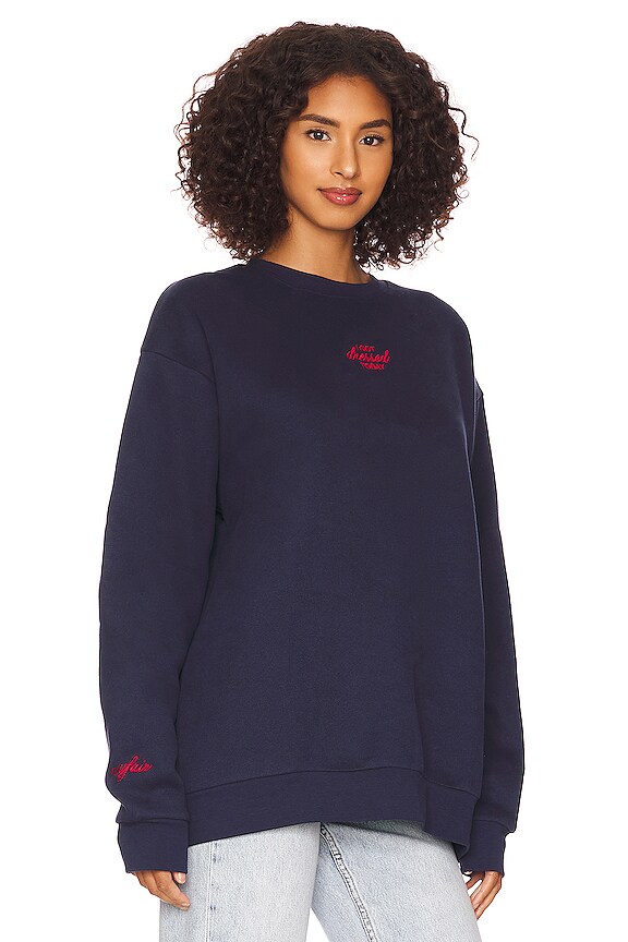 view 2 of 4 КРУГЛЫЙ ВЫРЕЗ ПОД ГОРЛО DON'T WAIT TO CELEBRATE I GOT DRESSED TODAY in Navy