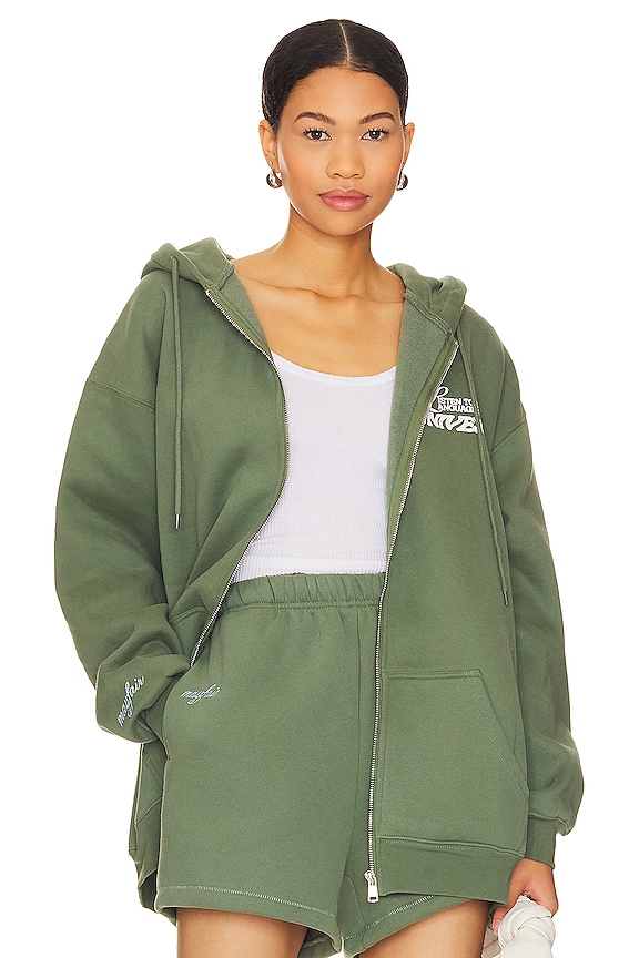 view 2 of 5 Angel Number Zip Up Hoodie in Pine