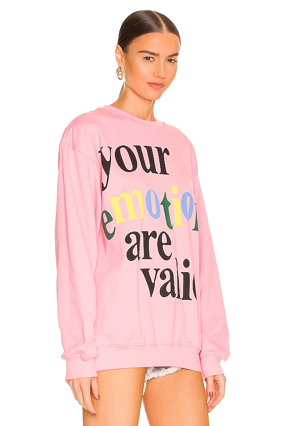 view 2 of 4 Emotions Are Valid Sweatshirt in Pink