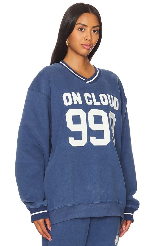 view 2 of 5 On Cloud Nine V Neck Sweatshirt in Blue