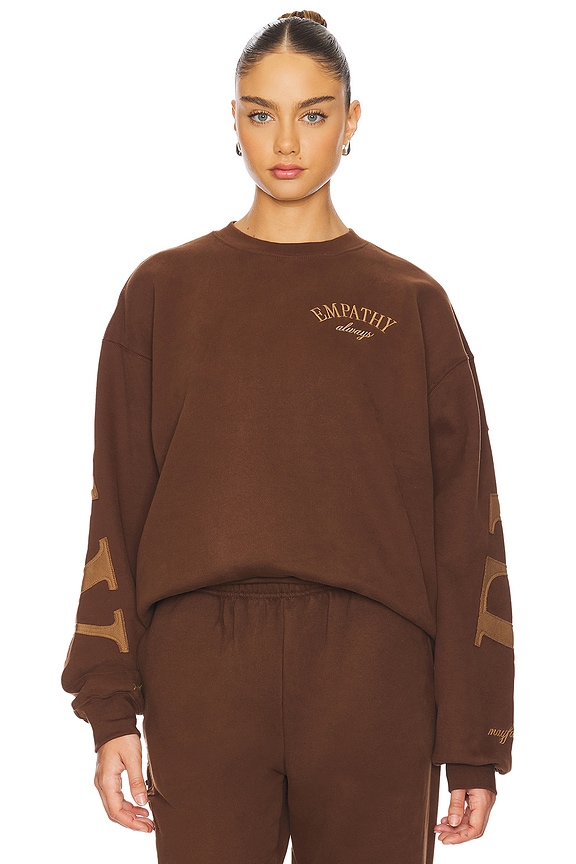 view 2 of 6 Empathy Always Sweatshirt in Brown