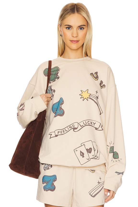 view 2 of 6 Feeling Lucky Reversible Crewneck in Cream