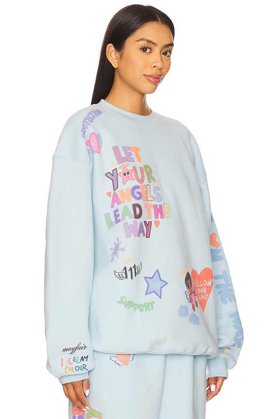 view 2 of 5 Angels All Around Sweatshirt in Blue