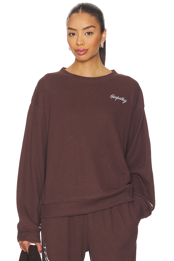 view 2 of 6 Empathy Always Waffle Crewneck in Brown
