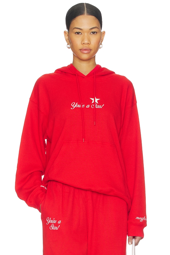view 2 of 6 You're A Star Relaxed Hoodie in Red