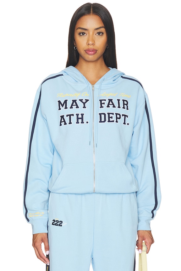 view 2 of 5 Mayfair Athletic Dept. Zip Up Hoodie in Light Blue