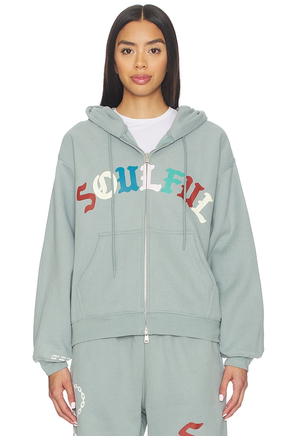 view 2 of 6 Soulful Relaxed Full Double Zip Jacket in Dusty Blue