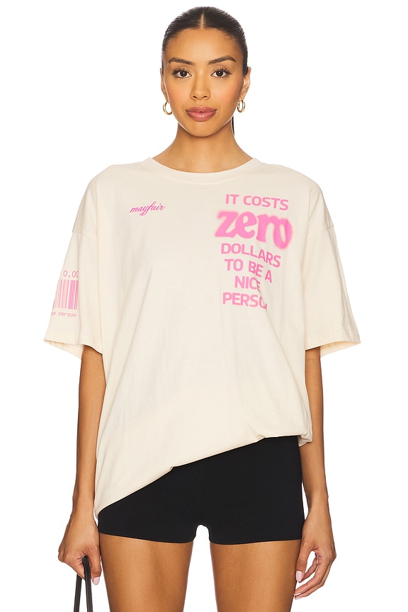 view 2 of 6 It Costs $0 Oversized Boyfriend Tee in Cream
