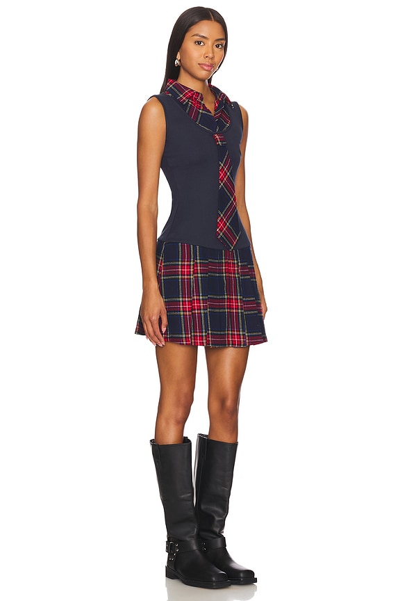 view 2 of 3 Sylvie Dress in Navy Plaid
