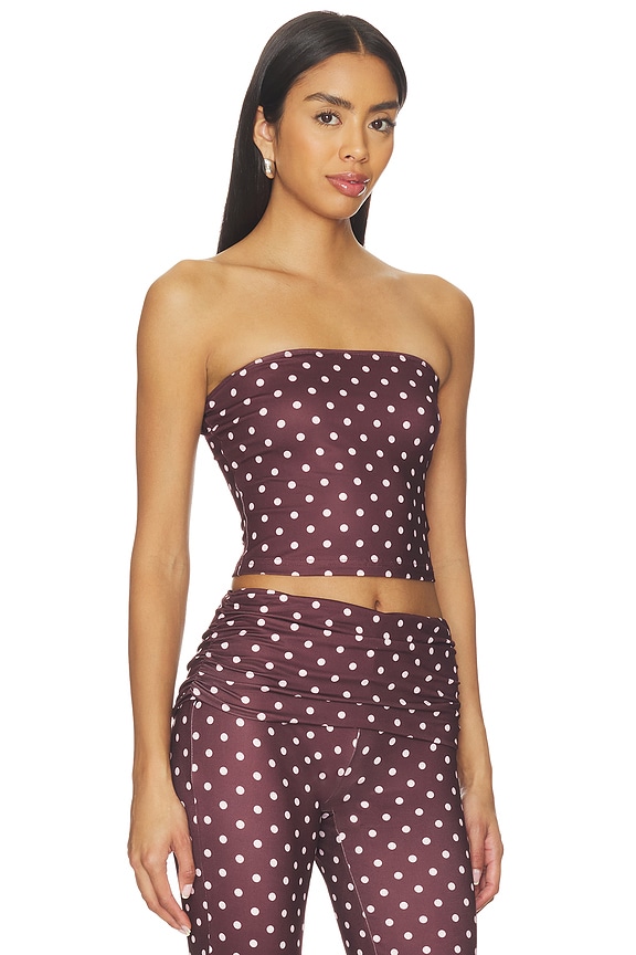 view 2 of 4 Vali Polka Dot Top in Chocolate & Baby Pink