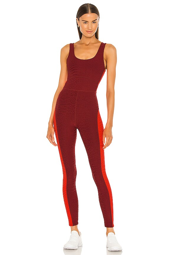 view 2 of 4 Caiman Crocodile 3D Jumpsuit in Intense Rust & Oxyfire