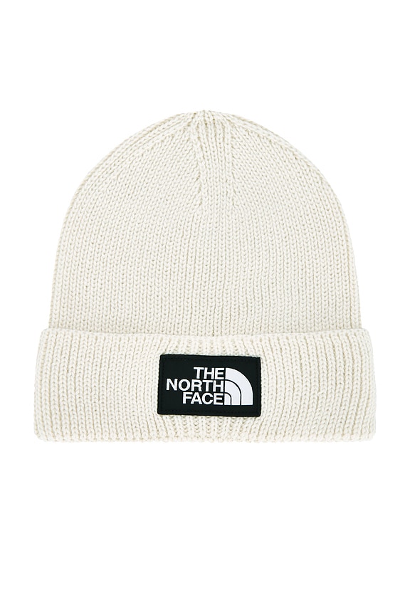 view 2 of 3 Logo Box Cuffed Beanie in White Dune