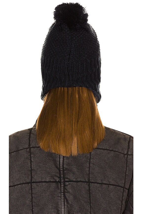 view 2 of 3 Purrl Stitch Earflap Beanie in TNF Black