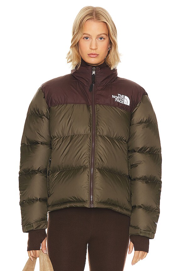 view 2 of 6 1996 Retro Nuptse Jacket in New Taupe Green & Coal Brown