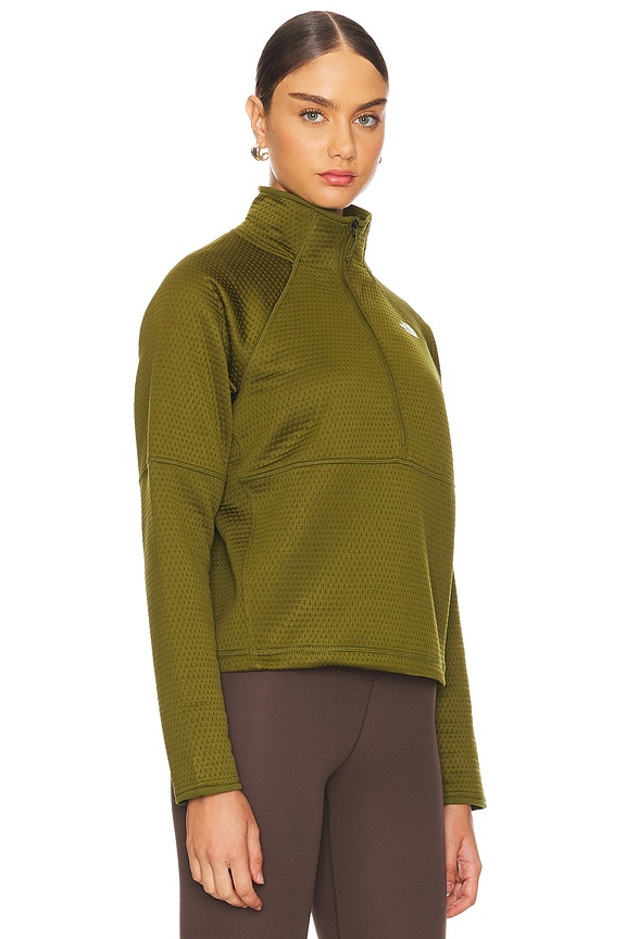 view 2 of 4 Dot Knit Thermal 1/4 Zip in Forest Olive