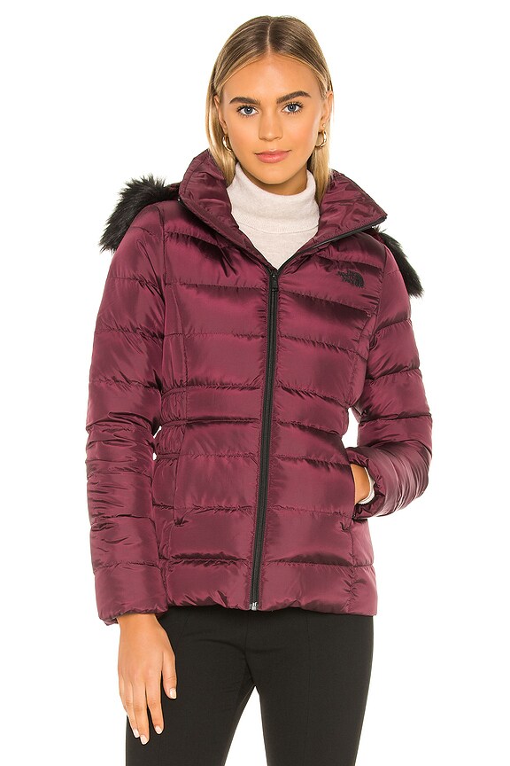 view 2 of 6 Gotham Jacket II With Faux Fur Trim in Deep Garnet Red