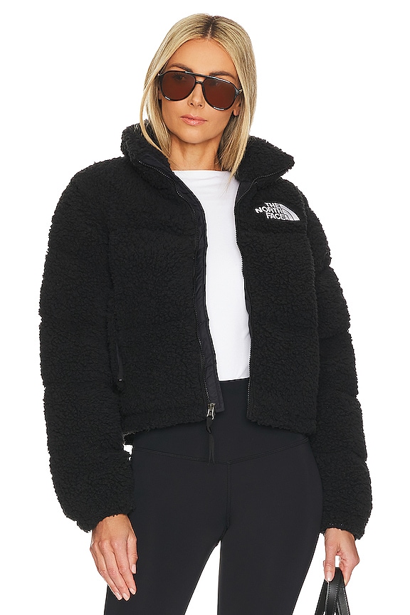 The North Face High Pile Nuptse Jacket in TNF Black | REVOLVE