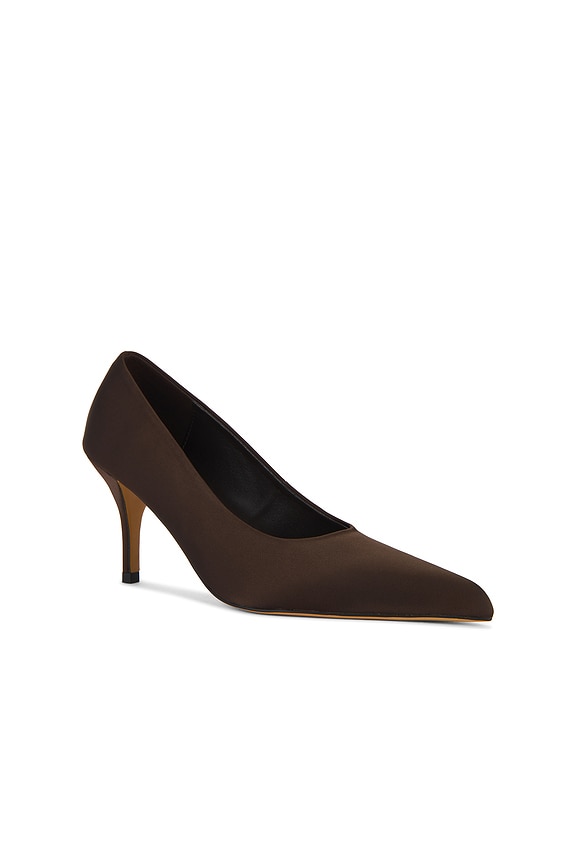 view 2 of 5 Chloe Pump in Chocolate Satin