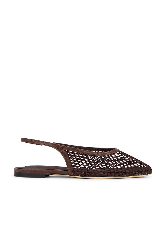 view 1 of 5 Bosco Slingback Flat in Chocolate Mesh