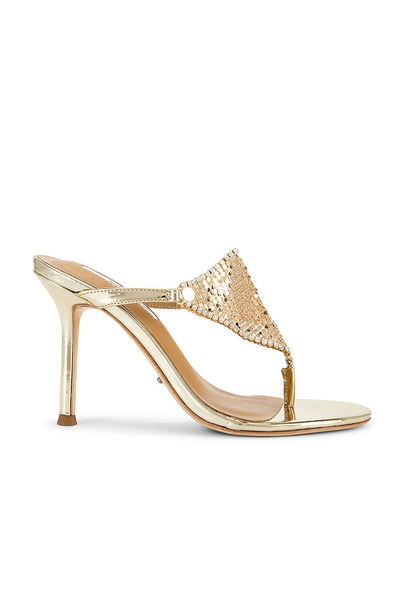 view 1 of 5 Demure Sandal in Gold Glomesh