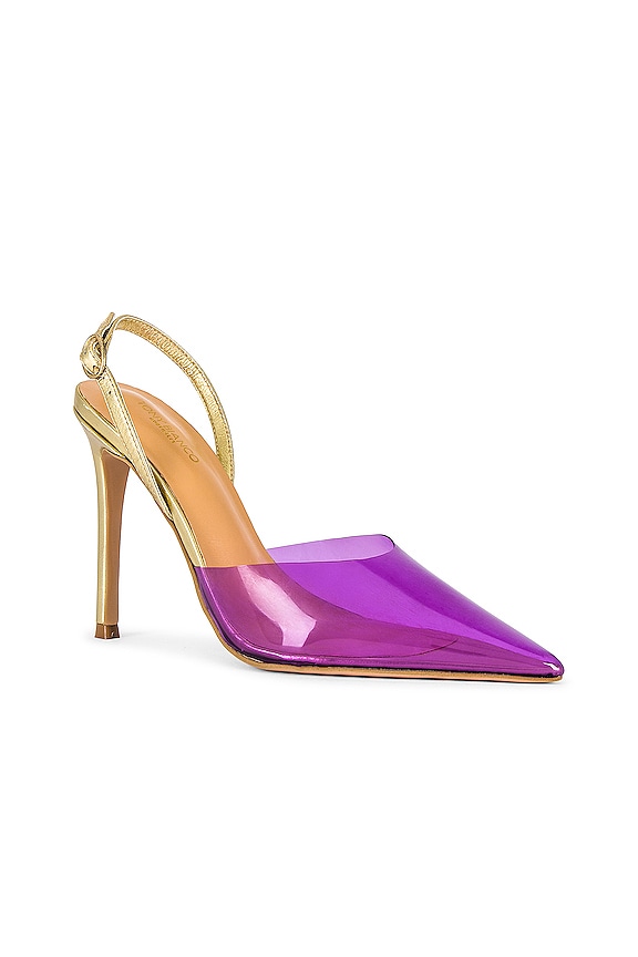 view 2 of 5 ESCARPIN LAZER SLINGBACK in Purple Vinylite & Gold