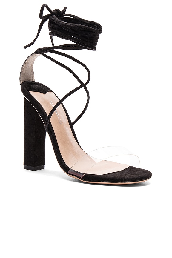 view 2 of 5 Kendall Heel in Clear & Black Suede