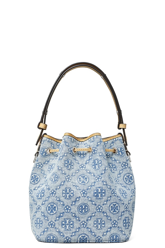 view 2 of 7 T Monogram Denim Mini Bucket Bag in Powder Blue