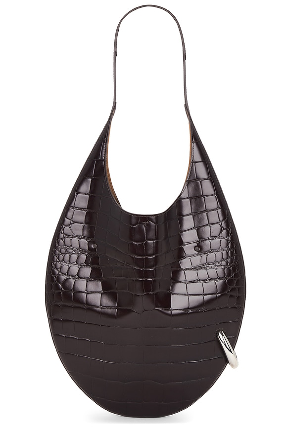 view 2 of 4 Pierced Croc Embossed Bag in Dark Burgundy