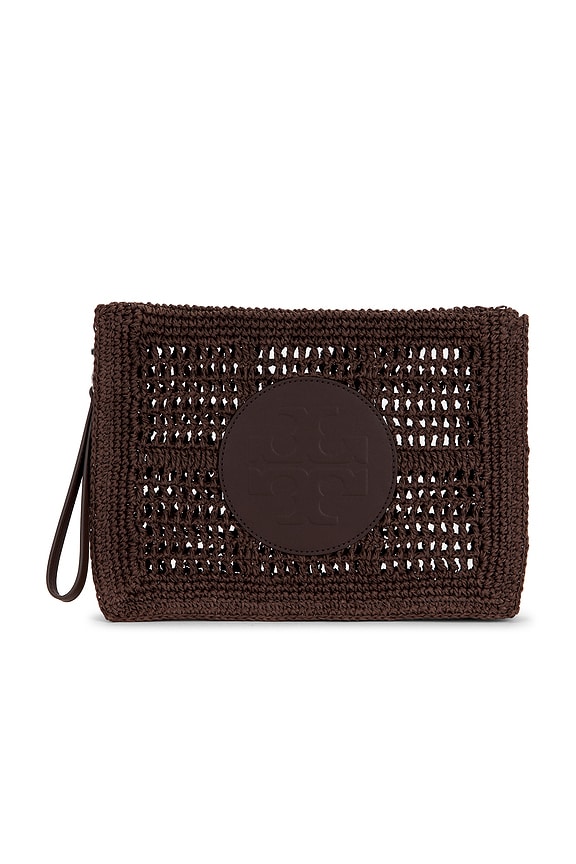 view 1 of 4 Ella Hand-crocheted Pouch in Dark Cocoa