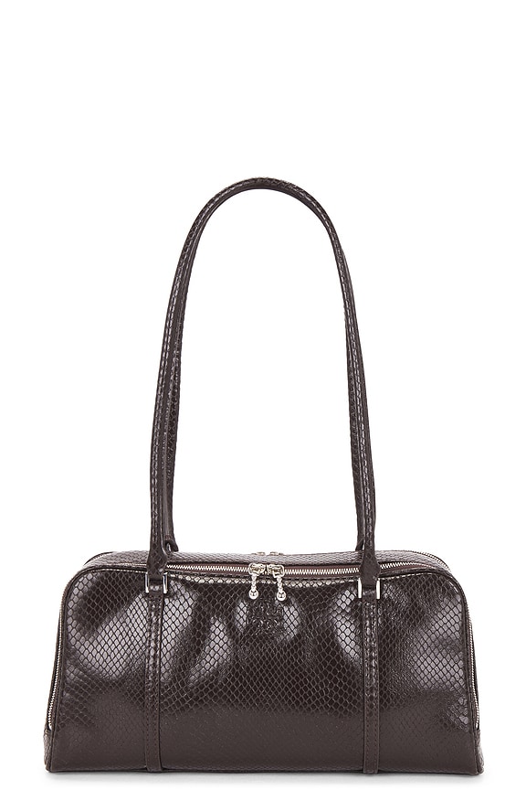 view 1 of 4 Small Marshmallow Satchel in Dark Brown