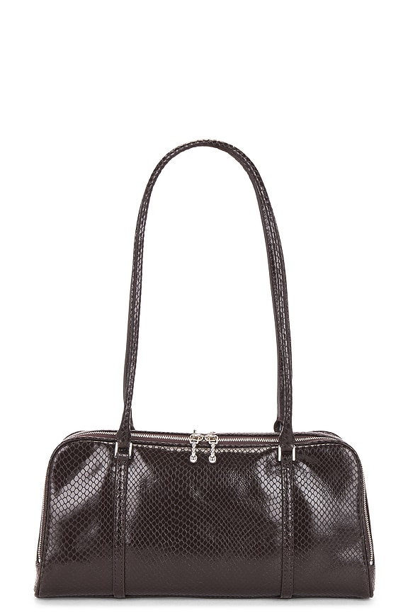 view 2 of 4 Small Marshmallow Satchel in Dark Brown