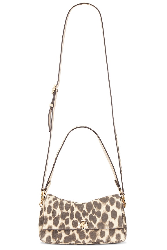 view 1 of 5 Charlie Suede Small Shoulder Bag in Leopard Spots
