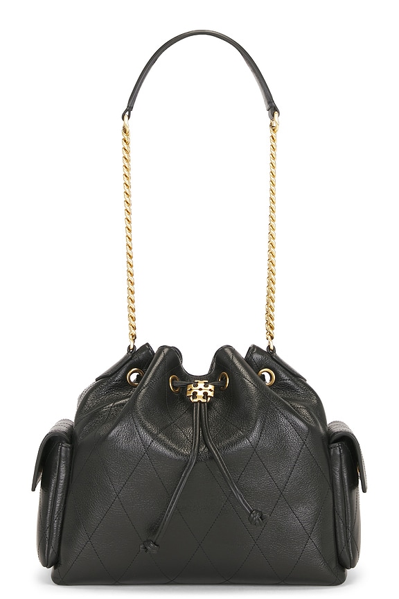 view 2 of 5 Charlie Quilted Drawstring Shoulder Bag in Black