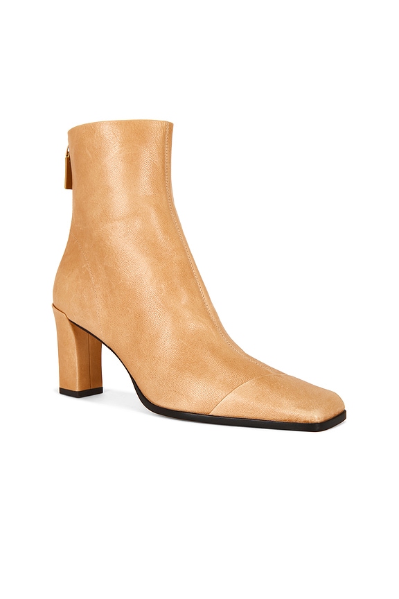 view 2 of 5 Asymmetric Cap Toe Ankle Boot in Sand