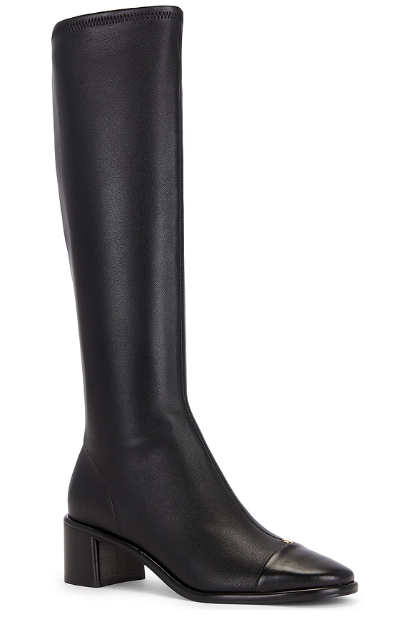 view 2 of 5 Cap Toe Knee High Boot in Perfect Black