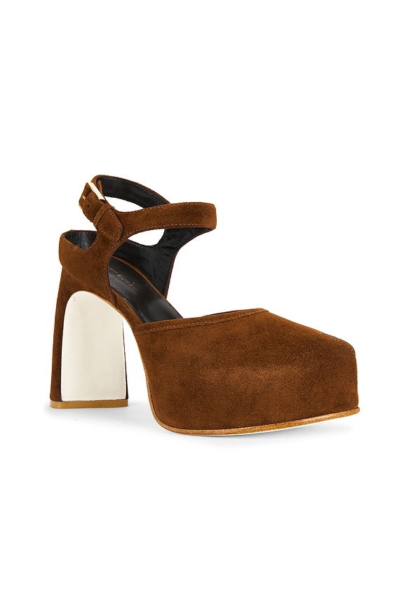 view 2 of 5 Peep Toe Platform Heel in Cognac Brown