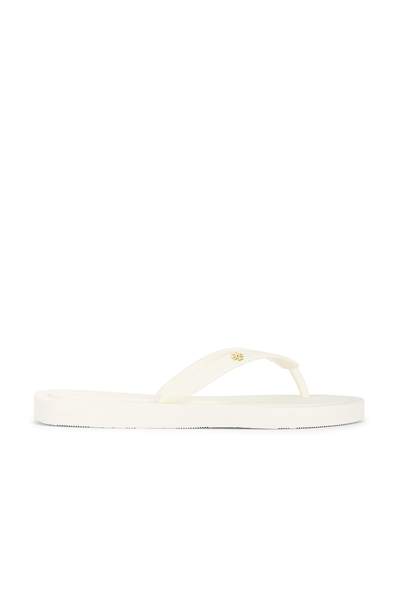 view 1 of 5 Kira Padded Flip Flop in Ivory & Gold