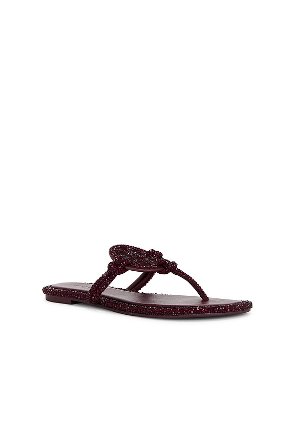 view 2 of 5 Miller Knotted Pave Sandal in Dark Carmine & Burgundy