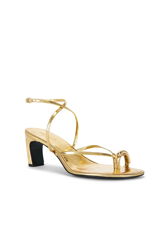view 2 of 5 SANDALIA PIERCED STRAPPY HEEL in Gold Leaf
