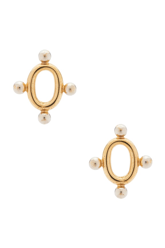 view 1 of 2 PENDIENTES DE TACHUELA SERAPHINE in Two Tone