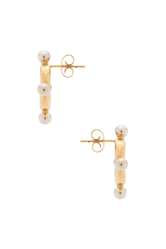 view 2 of 2 PENDIENTES DE TACHUELA SERAPHINE in Two Tone