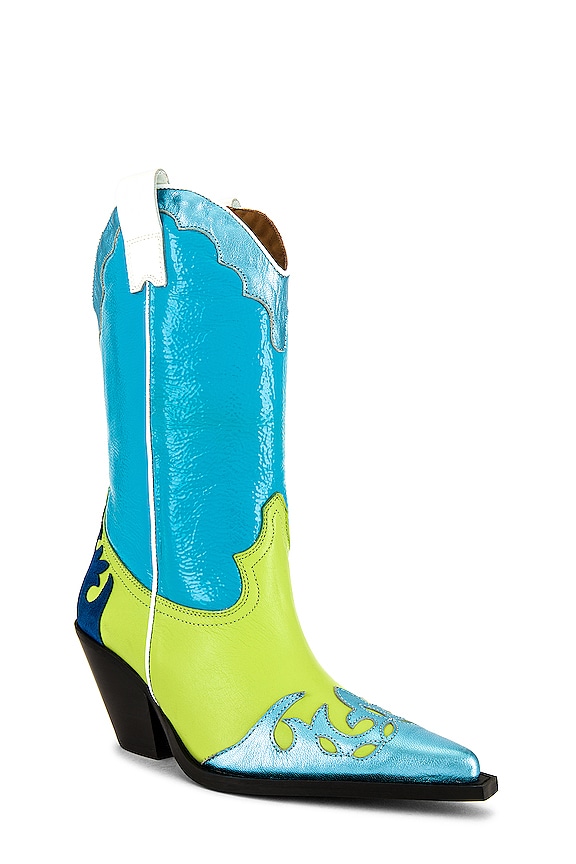 view 2 of 5 Western Boot in Turquoise & Apple