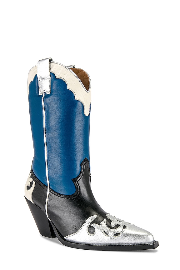view 2 of 5 Western Boot in Silver & Cobalt
