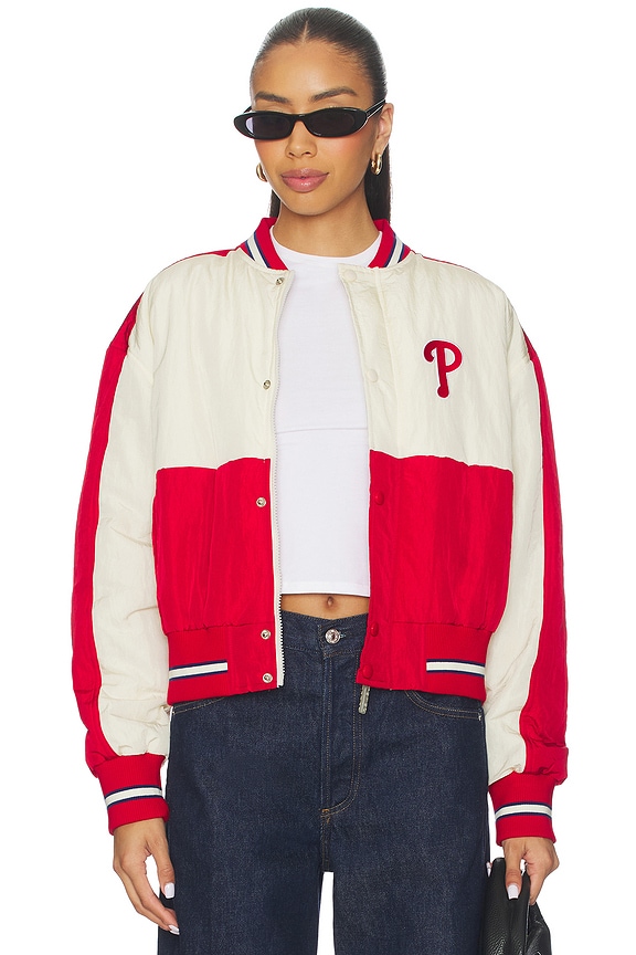 view 1 of 6 x REVOLVE Phillies Crop Bomber in Red & White