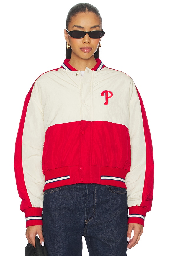 view 2 of 6 x REVOLVE Phillies Crop Bomber in Red & White
