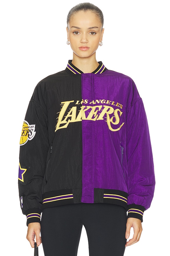 view 2 of 7 x REVOLVE Lakers Multi Logo Bomber in Black & Purple