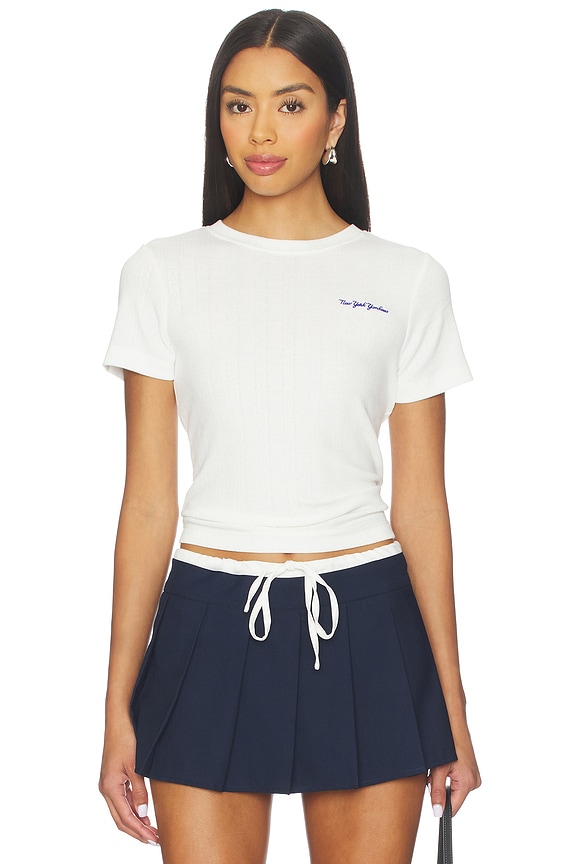 view 1 of 5 x REVOLVE Yankees Pointelle Baby Tee in White