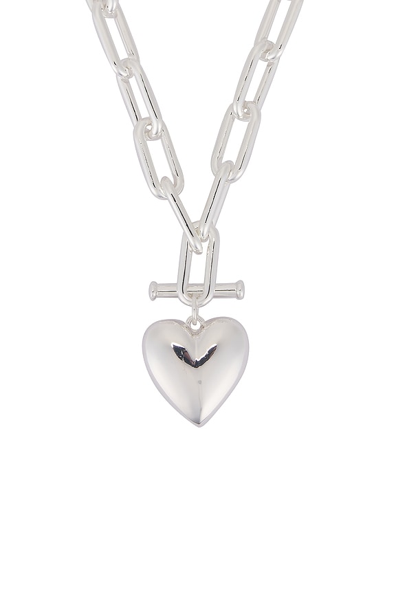 view 2 of 3 Heart Charm Chain Necklace in Silver