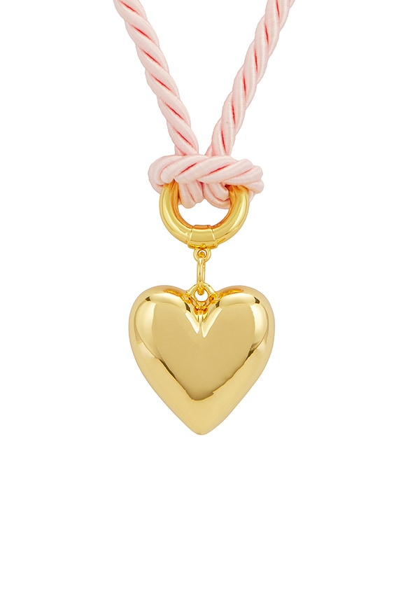 view 2 of 3 Pink Heart Necklace in Gold