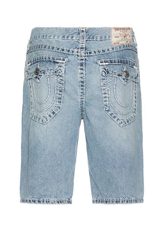 view 2 of 5 Fray Graphic Bobby Super T Denim Shorts in Bleach Out Medium Wash